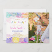 Paint Birthday Einladung mit Foto (Vorderseite)