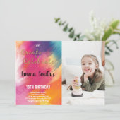 Paint Birthday Einladung mit Foto (Stehend Vorderseite)