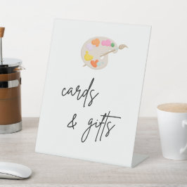 Paint Birthday Party Cards and Gifts Sign Sockelschild