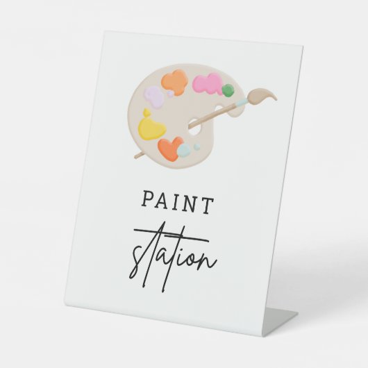Paint Birthday Party Deco | Anzeige der Paint Stat Sockelschild (Vorderseite)