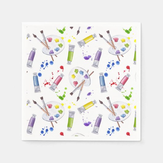 Paint Birthday Party Kunstgewerbe Serviette (Vorderseite)