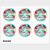 Paint Birthday Vielen Dank Runder Aufkleber (Blatt)