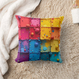 Paint Block Throw Pillow Kissen