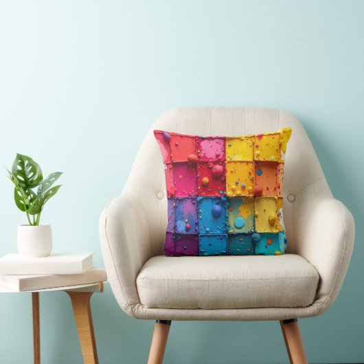 Paint Block Throw Pillow Kissen (Stuhl )