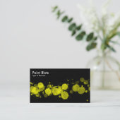 Paint Blocks - Gelb auf schwarz Visitenkarte (Stehend Vorderseite)