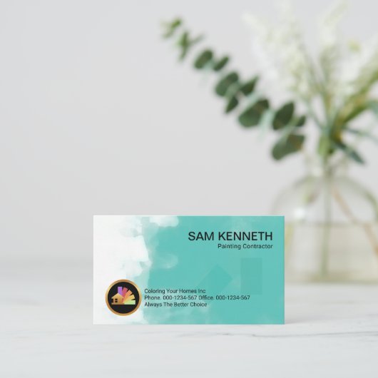 Paint Blotches Spritzer Gemälde Visitenkarte (Stehend Vorderseite)