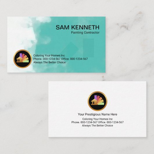 Paint Blotches Spritzer Gemälde Visitenkarte (Vorne/Hinten)