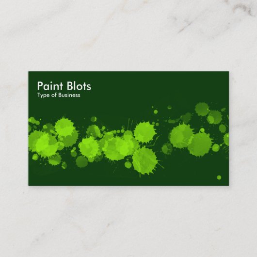 Paint Blots - Chartreuse auf Dk Green Visitenkarte (Vorderseite)