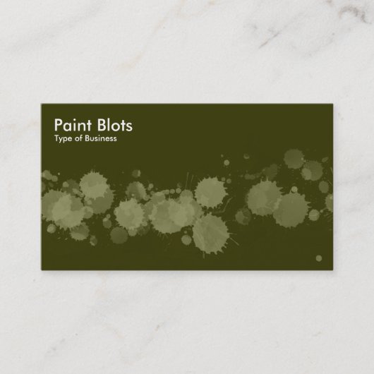 Paint Blots - Khaki on Dk Olive Visitenkarte (Vorderseite)