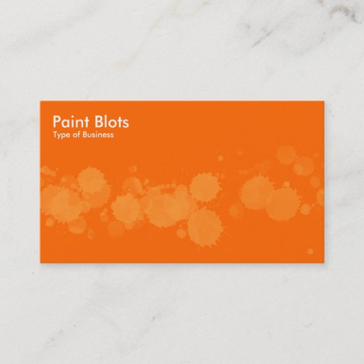 Paint Blots - Lt Orange auf Orange Visitenkarte (Vorderseite)