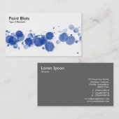 Paint Blots - Navy Blue Visitenkarte (Vorne/Hinten)