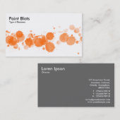 Paint Blots - Orange Visitenkarte (Vorne/Hinten)