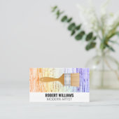 Paint Brush | Farbige Textur Visitenkarte (Stehend Vorderseite)