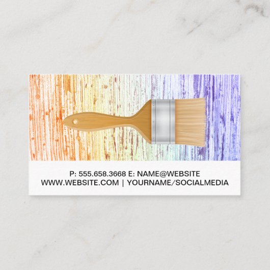 Paint Brush | Farbige Textur Visitenkarte (Rückseite)