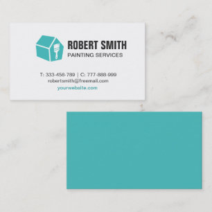 Paint Brush House Icon Logokombination Visitenkarte