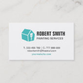 Paint Brush House Icon Logokombination Visitenkarte (Vorderseite)