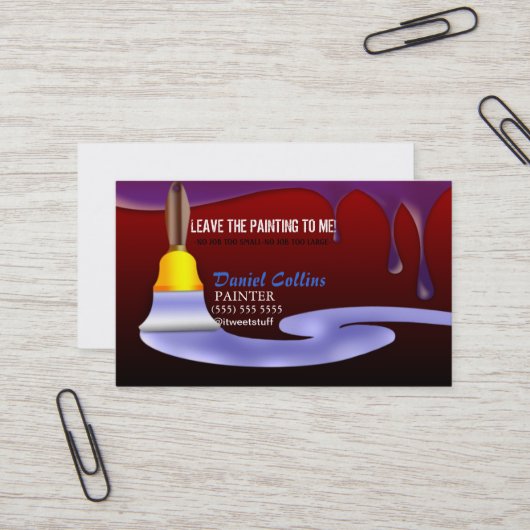 Paint Brush Painter Painter Painting Business Card Visitenkarte (Vorderseite/Rückseite Beispiel)