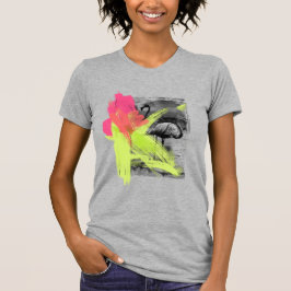 Paint Brush Stroke Beach Flamingo Bird Foto T-Shirt