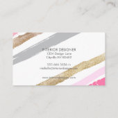 Paint Brush Strokes Interior Design Business Cards Visitenkarte (Rückseite)