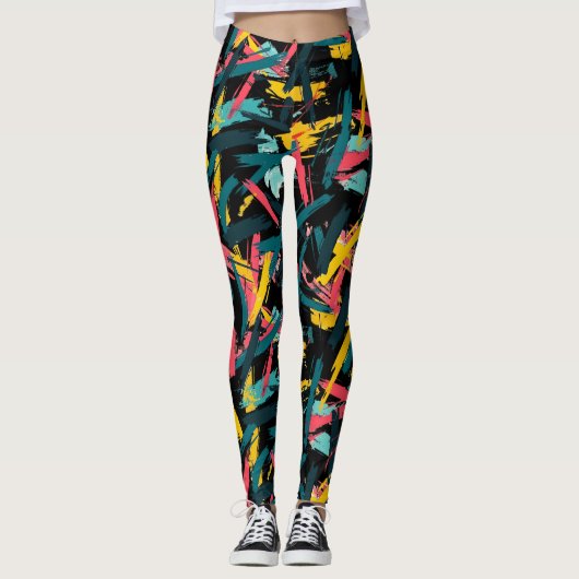  paint brush strokes yoga gym Leggings (Vorderseite)