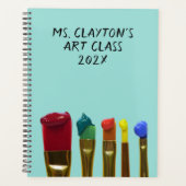 Paint Brushes Art Class Jahresplaner Lehrer Planer (Vorderseite)