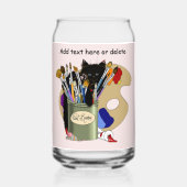 Paint Brushes Pallet Black Kitten Artist Dosenglas (Rückseite)
