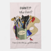 Paint Brushes Pallet Black Kitten Artist Geschirrtuch (Vertikal)