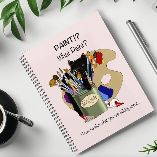 Paint Brushes Pallet Black Kitten Artist Planer