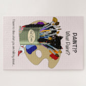 Paint Brushes Pallet Black Kitten Artist Puzzle (Horizontal)