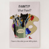 Paint Brushes Pallet Black Kitten Artist Puzzle (Vertikal)