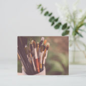 Paint Brushes Postcard Postkarte (Stehend Vorderseite)