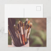 Paint Brushes Postcard Postkarte (Vorne/Hinten)