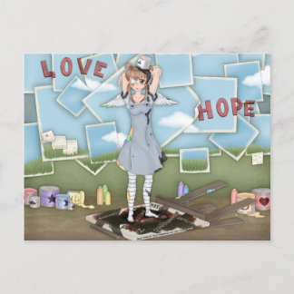 Paint Bucket Anime Angel Artwork Postkarte
