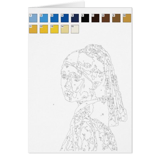 Paint by Numbers Card: Girl mit Perlenohrring (Vorne)