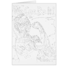 Paint By Numbers Card: Rosie the Riveter