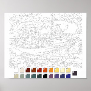 Paint by Numbers Poster:Boote Poster