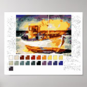 Paint by Numbers Poster (Kontur unten): Boot (Vorne)