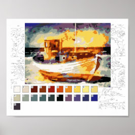 Paint by Numbers Poster (Kontur unten): Boot