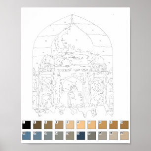 Paint by Numbers Poster: Taj Mahal Poster