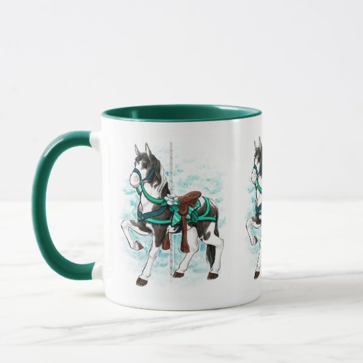 Paint Carousel Pferde Tasse (Links)