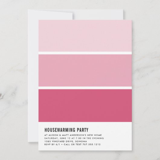 Paint Chip Housewarming Party Einladung (Vorderseite)