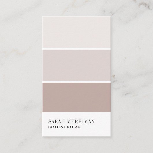 Paint Chip | Rosen Taupe Zuhause Interior Design Visitenkarte (Vorderseite)