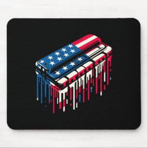 Paint Drip Harmonika Amerikanische USA-Flagge 4. J Mousepad