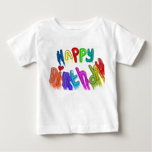 Paint Dripping Happy Birthday Girls" Baby T-shirt