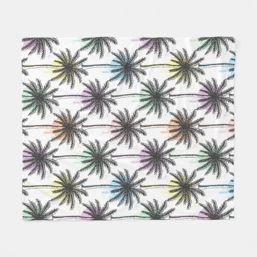Paint Drop Palm Tree Muster Fleecedecke (Vorderseite (Horizontal))