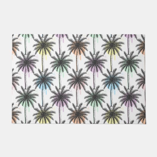 Paint Drop Palm Tree Muster Fußmatte (Vorderseite)