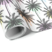 Paint Drop Palm Tree Muster Geschenkpapier (Rolleneckpunkt)