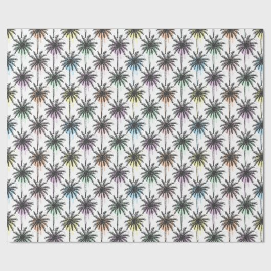 Paint Drop Palm Tree Muster Geschenkpapier (Flach)