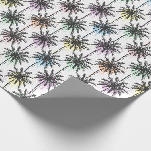 Paint Drop Palm Tree Muster Geschenkpapier (Ecke)