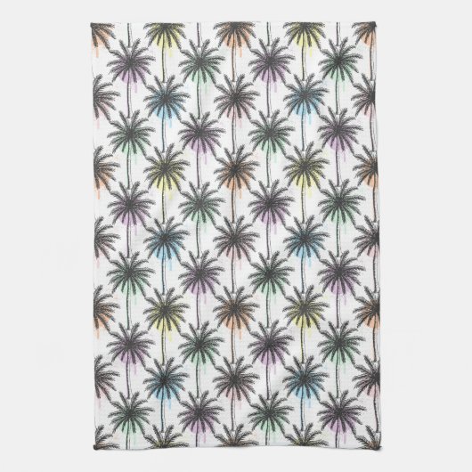 Paint Drop Palm Tree Muster Geschirrtuch (Vertikal)